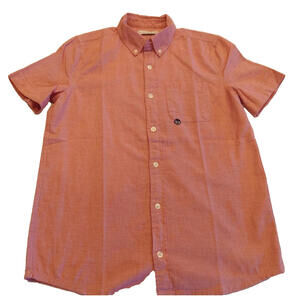 Abercrombie Kids Boy's Size 15/16 Pink Salmon Button Up Short Sleeve Shirt